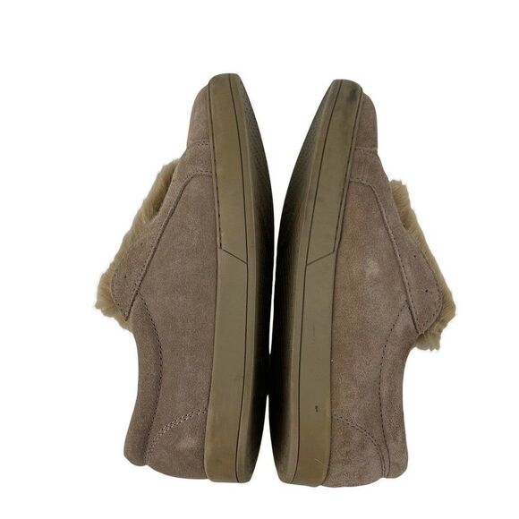Franco Sarto Suede Faux Fur Sneakers Slip On Size 8.5 Leather Brown Casual Boho - Picture 5 of 9